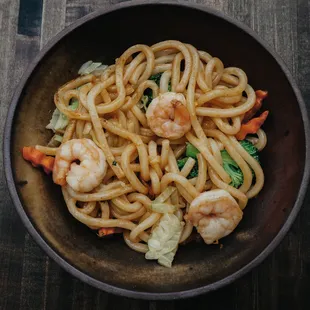 Spicy Shrimp Yakiudon