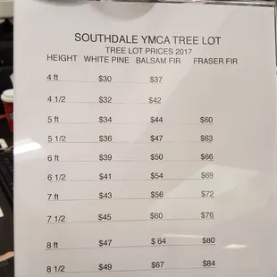 Tree lot prices