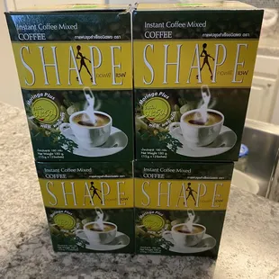 two boxes of shape shape coffee