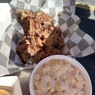 Pulled pork and Mac and cheese