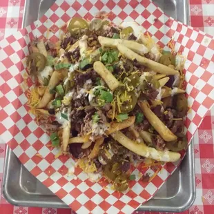 Loaded brisket fries