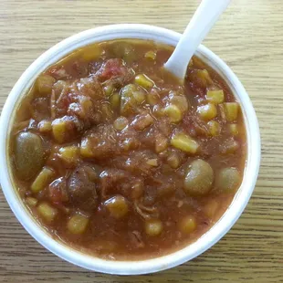 $2.20 - Cup of Brunswick Stew - 4 Stars - I used to eat this for lunch at Southern BBQ years ago. It is fantastic.