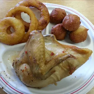 $6.20 - 1/4 Chicken Plate - 4 Stars - This chicken was just about perfect! A little small but almost perfect.
