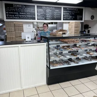 Inside donut display