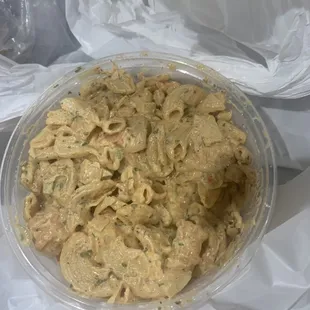 Seafood Salad , with shrimp &amp; imitation crab meat it was seasoned like somebody heavy handed auntie good though