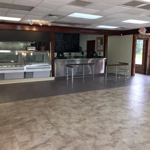 the inside of a restaurant