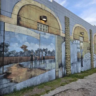 a mural on the side of a building