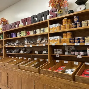 shelves of candy and sweets