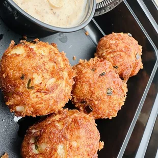 Crab cake balls (not on menu yet) really good! Sauce to dip is even more amazing! :)