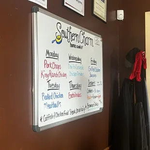 Daily buffet menu