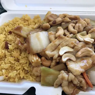 Chicken With Cashews And Fried Rice
