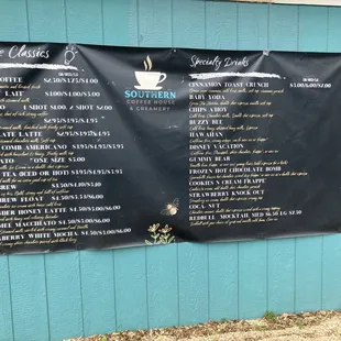 Outdoor menu