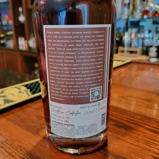 a bottle of bourbon