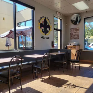 Dining Room on a Sunday afternoon, enclosed patio outside