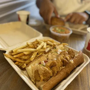 Shrimp Po' Boy, Cajun Fries