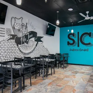 the interior of the restaurant