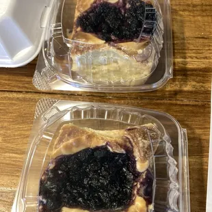 a pair of blueberry cream cheese danishes