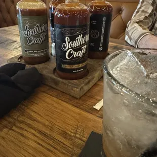 Barbecue sauces on the table