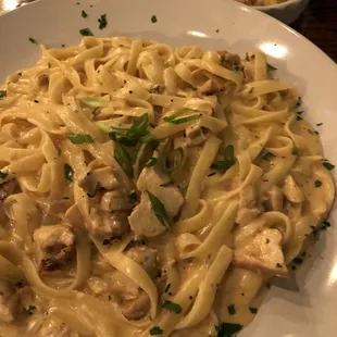 Cajun chicken fettuccine Alfredo