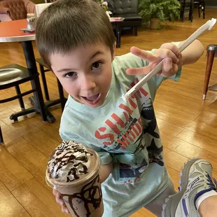 Just a guy and his chocolate smoothie