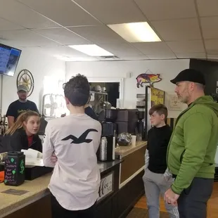 customers at the counter