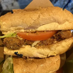 Po&apos; boy pork chop, with the bone southern style.