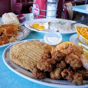 Captains Platter ($23). Country Fried Steak ($16).