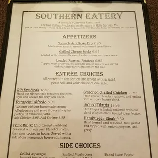 menu