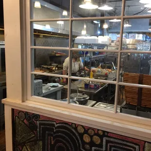 Cool view into the kitchen!