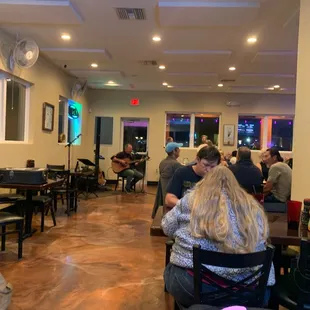 people sitting at tables