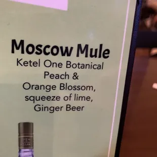 Menu as of 11/3/2021