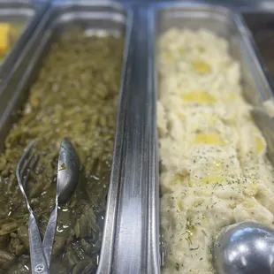 Green beans and mashed potatoes