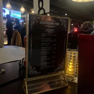 The cocktail menu.