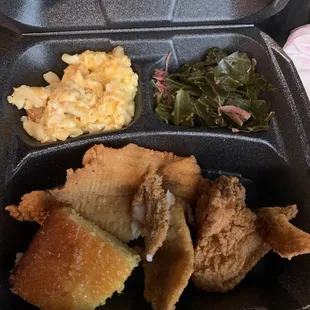 My leftover chicken wings and catfish
