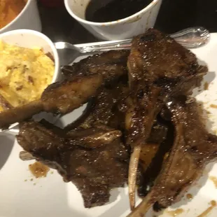 Lamb chops with extra zip sauce