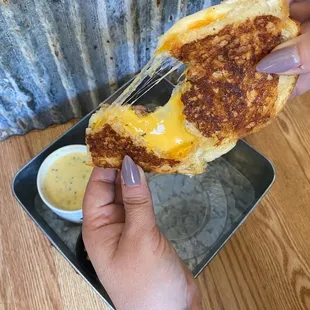 Griddled Three Cheese on Sour Dough