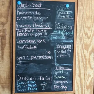 Saturday Menu