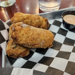 Smoked Turkey Collard green egg rolls! The best!