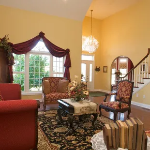 The Grand Room With 23 ft. Ceilings and Crystal Chandeliers