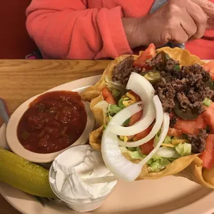 a plate of mexican food