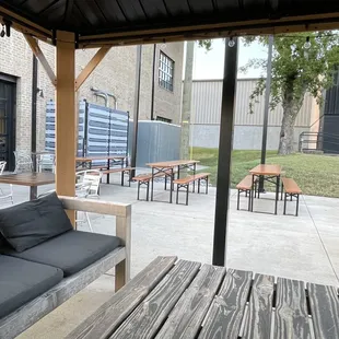 Covered patio seating