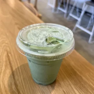 Iced matcha latte