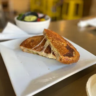 Grilled Goat Cheese sandwich. I have to get it every time. Side House Salad