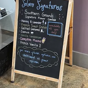 Signature menu