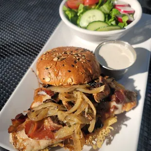 Grilled Chicken Sandwich with Side Salad