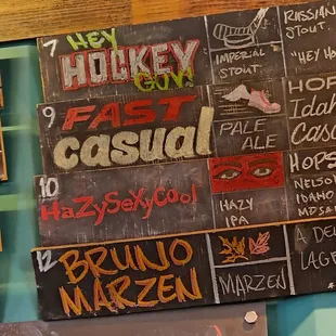 menus on the wall