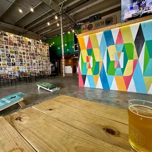 Cornhole and dope wall