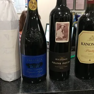 a variety of wines