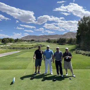 18 tee box.  Clubhouse in the background.