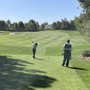 My 11 year old daughter smashing a drive down the middle off the 6th tee.